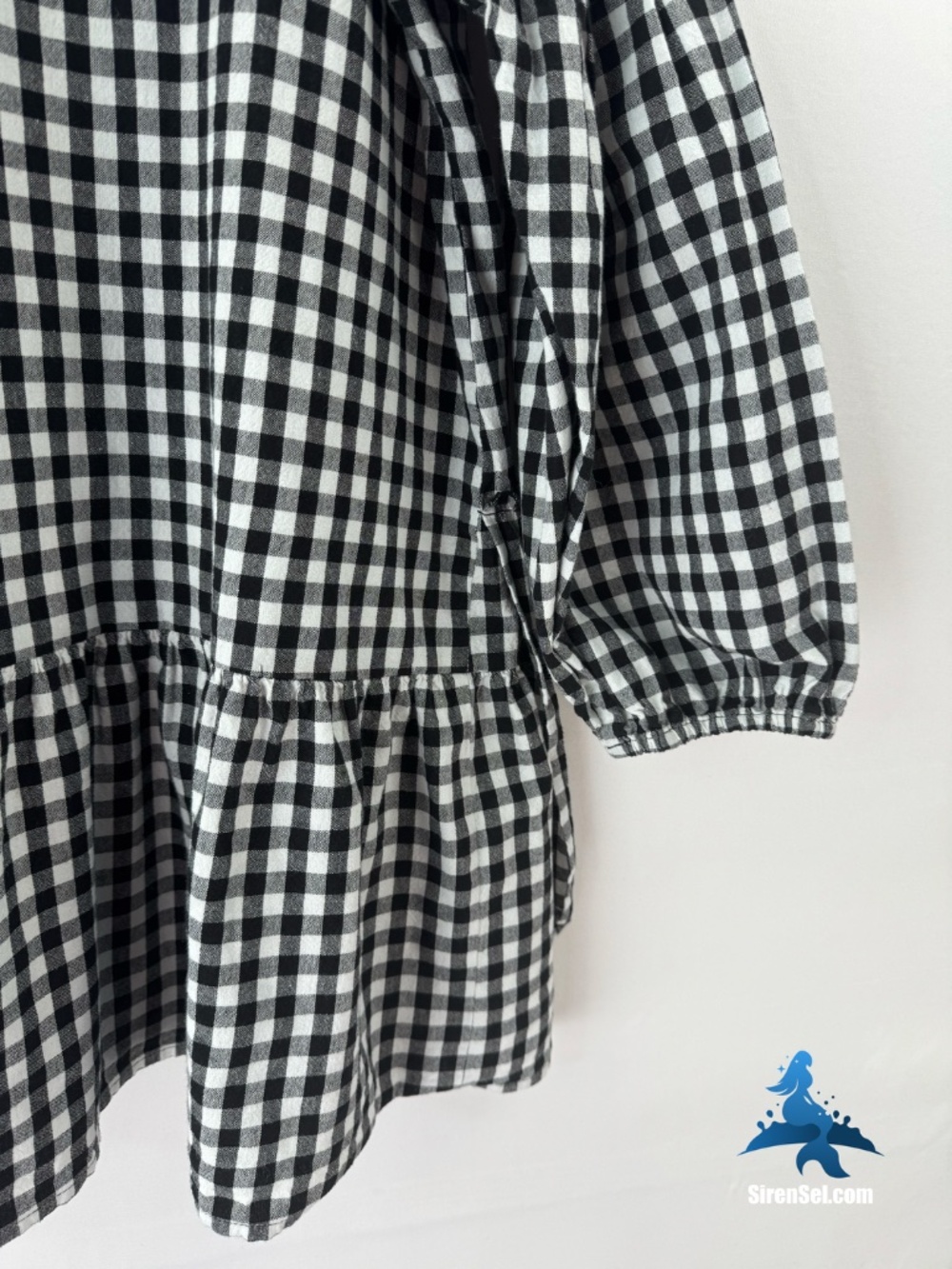 1320 Mud Pie Mary Ruffle Dress – Large – Black White Gingham - Picture 12 of 14